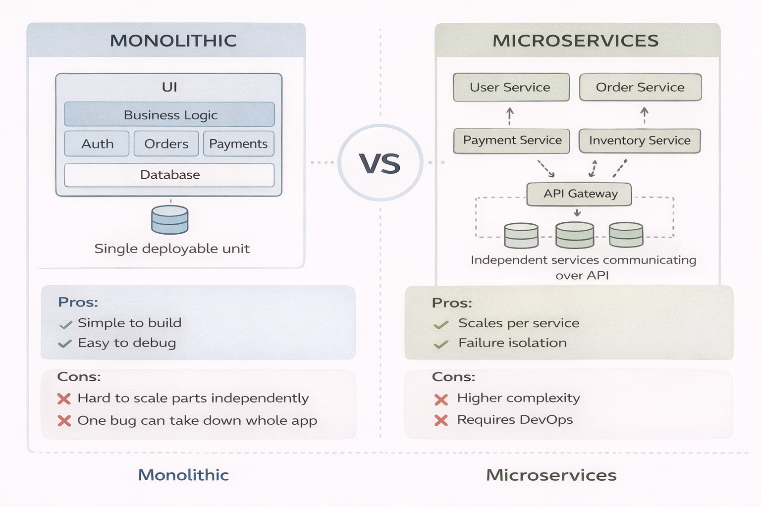 Comparison between Monolithic and Microservices Architecture